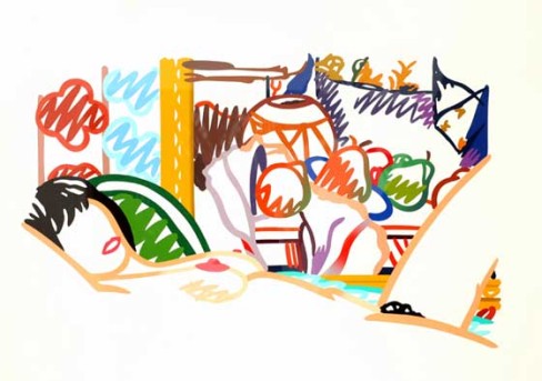 Monica with Cezanne - 102X145cm 40.2X57.1in. - Print Ed. Limited and signed