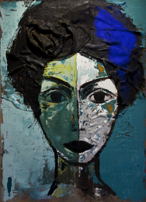 Carolus - Paulette, 2013 - Acrylic and mixed media on linen - 59x82in