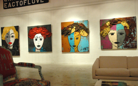 seating area with faces